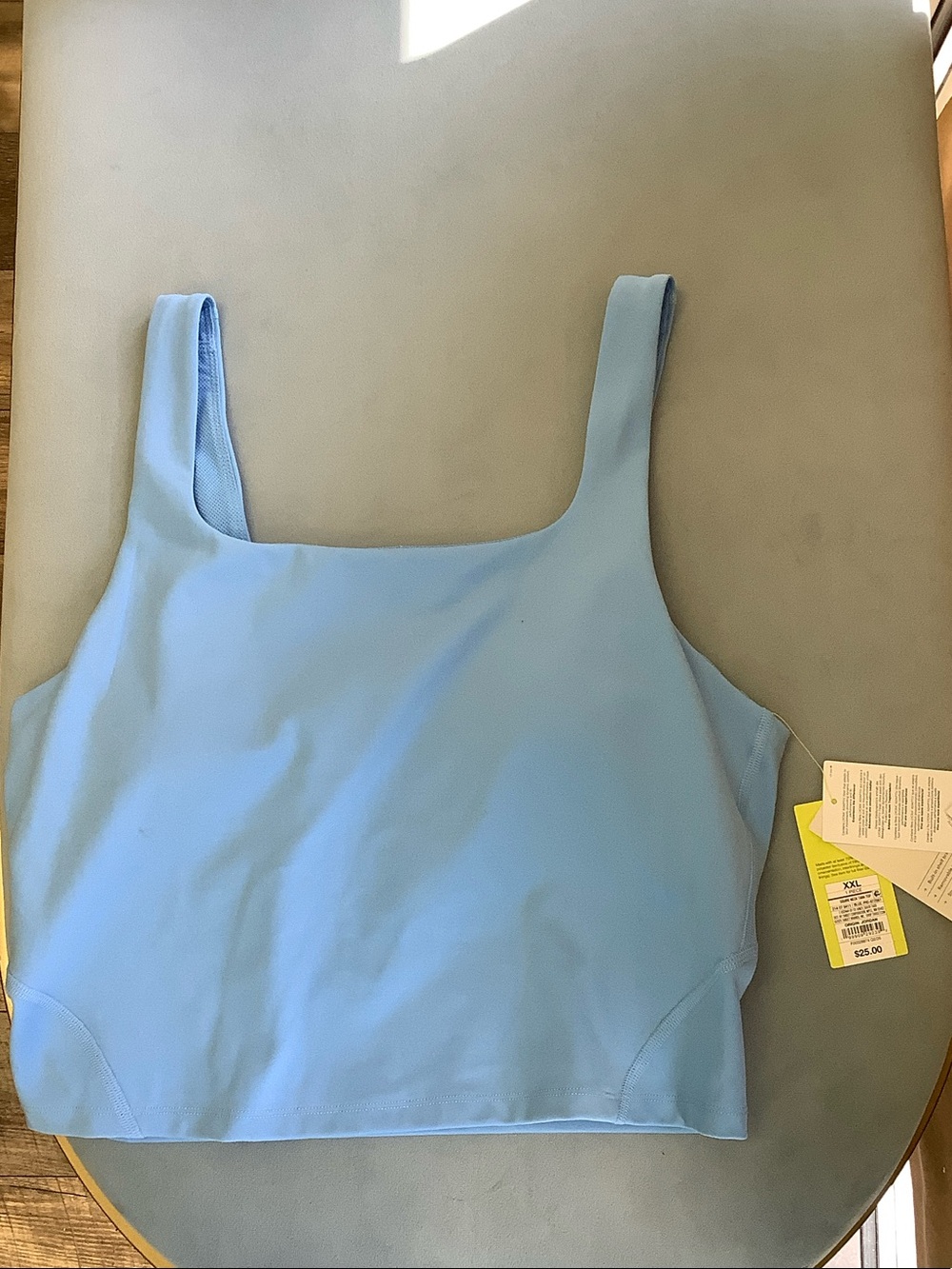 athletica Light Blue Crop Sports Bra Tank